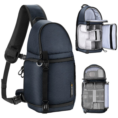 K&F Concept Camera Bag Photography DSLR Camera Case 10L Waterproof Camera Sling Outdoor Hiking Shoulder Bag for Men Women Travel