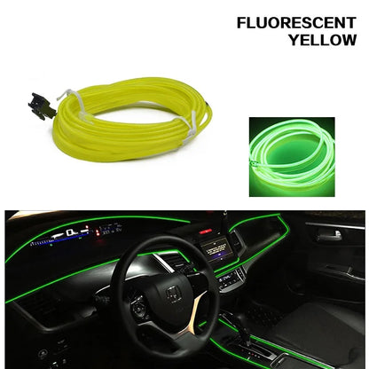 Car Interior Decorative Lamps Strips Atmosphere Lamp Cold Light Decorative Dashboard Console Auto LED Ambient Lights 1/2/3/4/5M