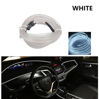 Car Interior Decorative Lamps Strips Atmosphere Lamp Cold Light Decorative Dashboard Console Auto LED Ambient Lights 1/2/3/4/5M