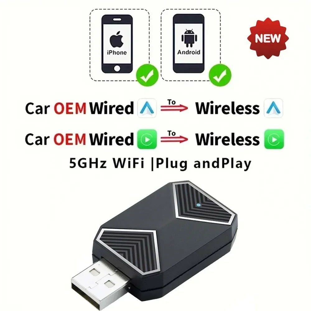 CarAIBOX 2in1 Wireless CarPlay Dongle Wireless Android Auto Box For Car Radio with Wired CarPlay