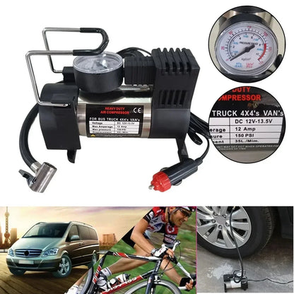 12V150psi Heavy Duty Deluxe Portable Metal Air Compressor Car Tyre Inflator Mini Compressor with Digital Display Inflatable Pump