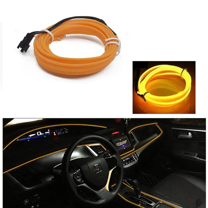 Car Interior Decorative Lamps Strips Atmosphere Lamp Cold Light Decorative Dashboard Console Auto LED Ambient Lights 1/2/3/4/5M