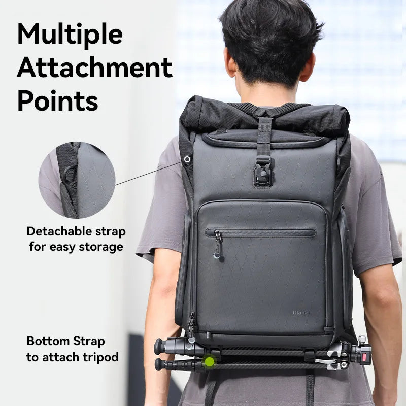 Ulanzi BT01 Business Travel Backpack 25.5-32.64L Capacity for Outdoor Photography Short Trip Water-repellent Fabric Camera Bag